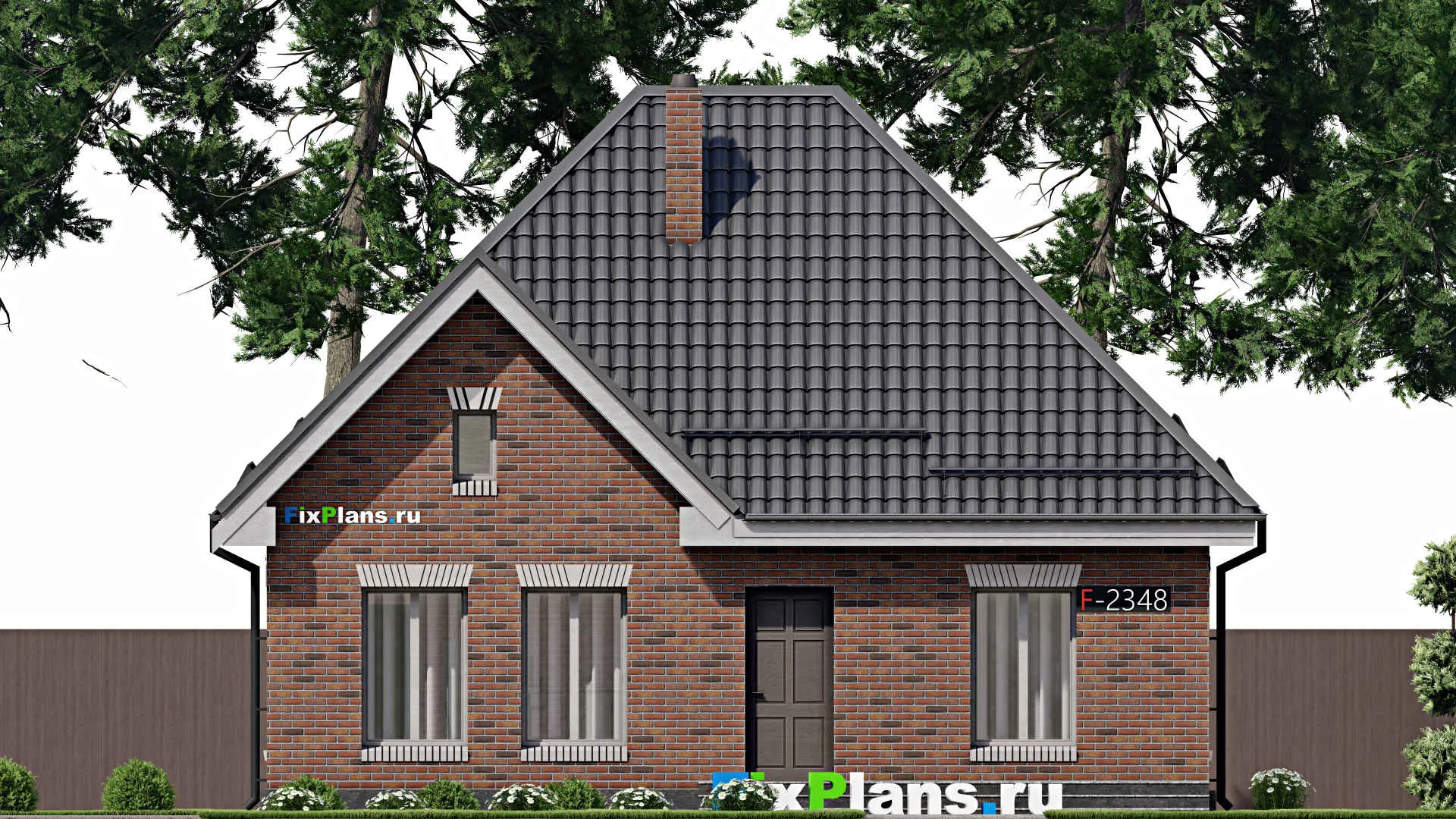 F-2348 - Проект одноэтажного дома 9 на 11, площадью 80 м² с 3 спальнями