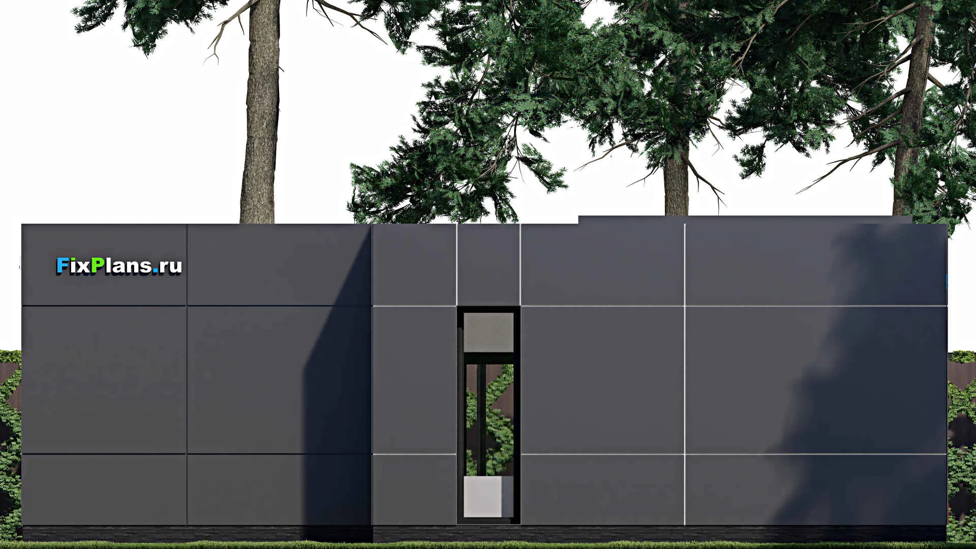 F-1043 - Проект одноэтажного дома 12 на 15, площадью 130 м² с террасой и 3 спальнями