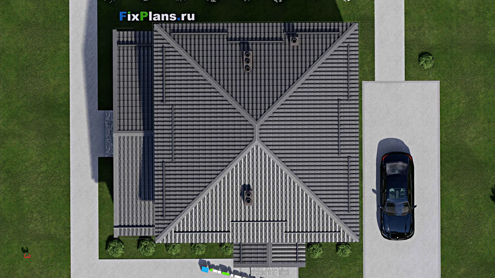 F-4652 - Проект двухэтажного дома 10 на 11, площадью 180 м² с террасой и 4 спальнями