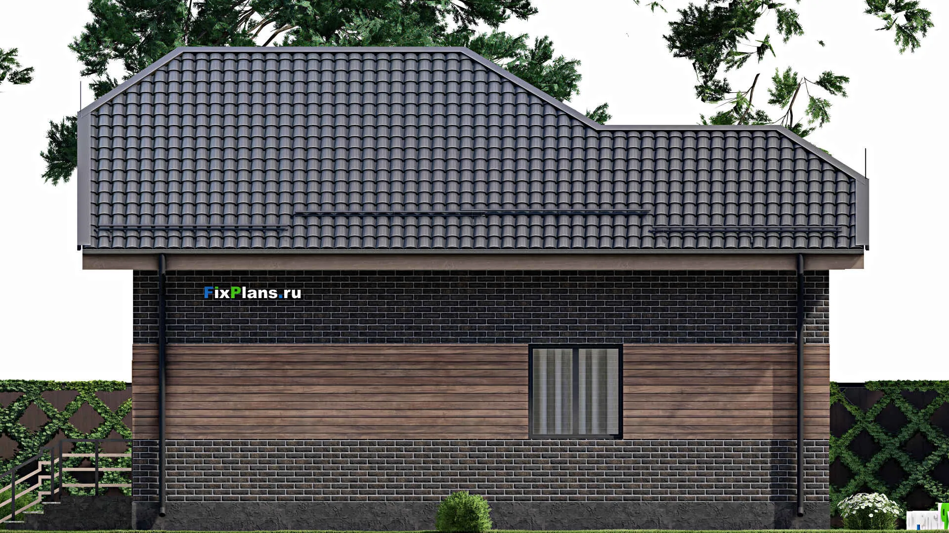 F-4832 - Проект одноэтажного дома 11 на 12, площадью 90 м² с 2 спальнями