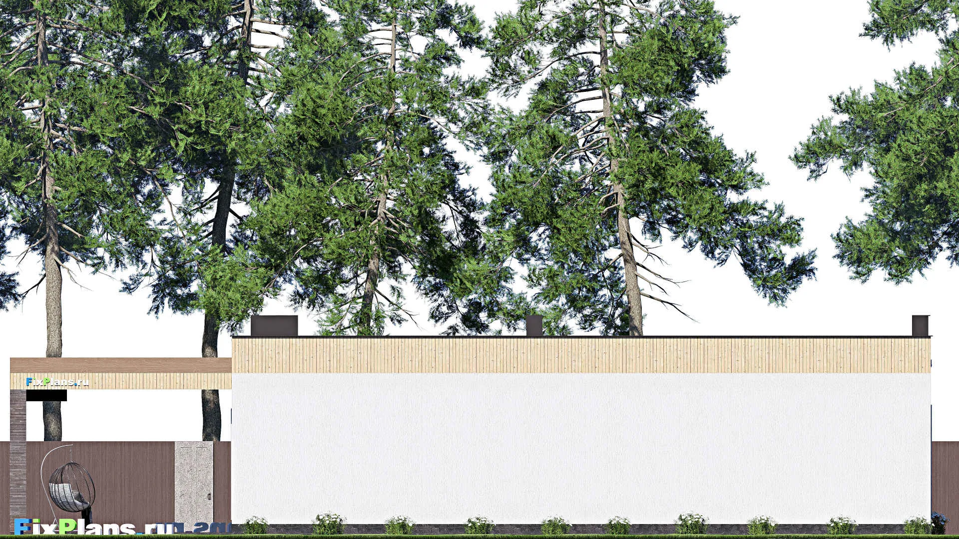 F-19304 - Проект одноэтажного дома 10 на 23, площадью 150 м² с 1 спальнями