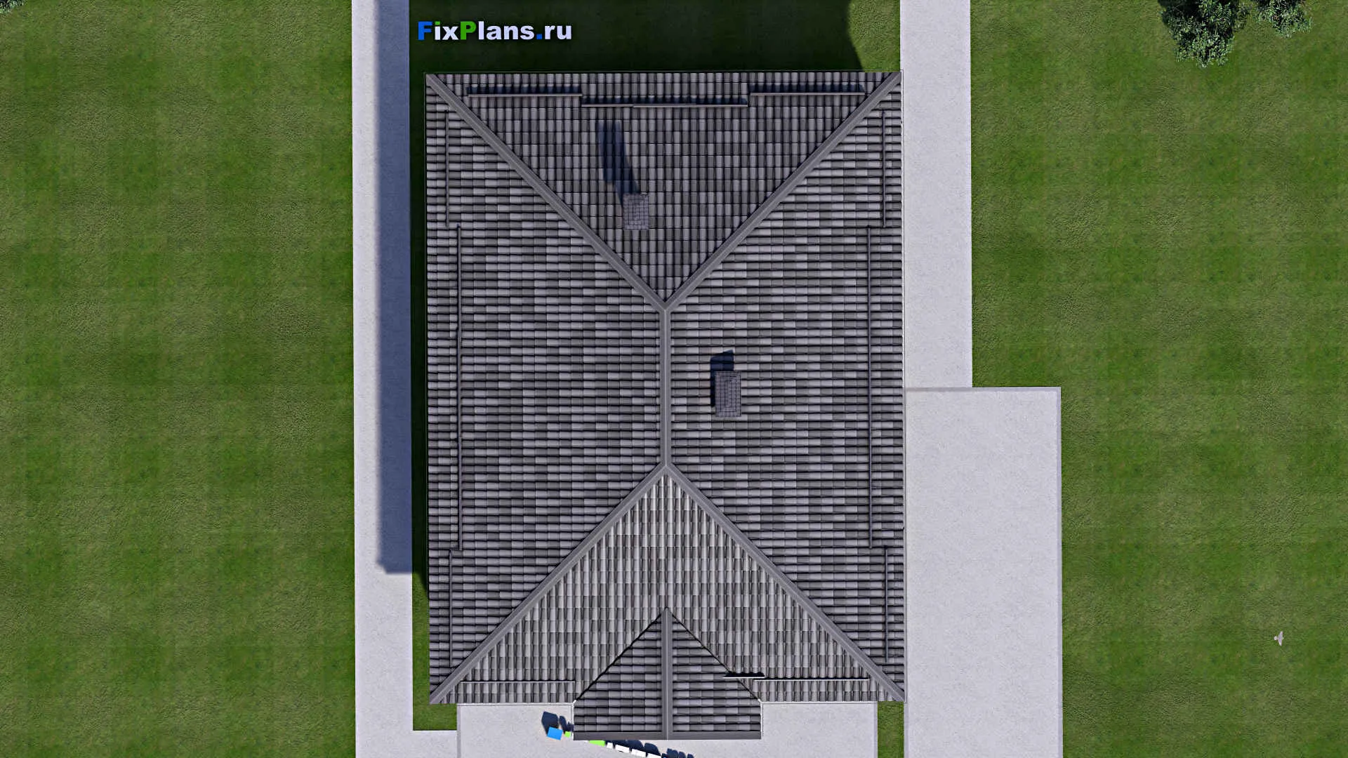 F-13841 - План одноэтажного дома 12 на 16, площадью 140 м² с террасой и 3 спальнями
