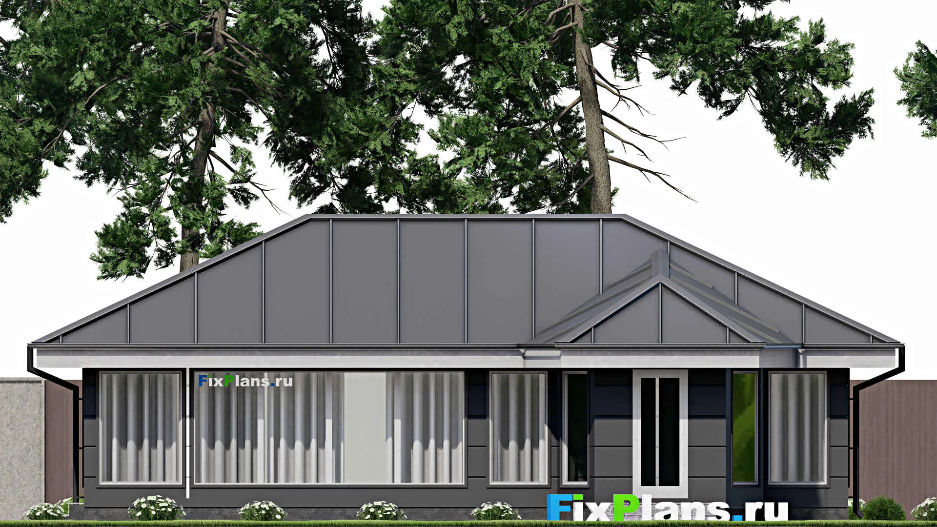 F-11744 - Проект бани 11 на 13, площадью 100 м² с комнатой отдыха и 3 санузлами