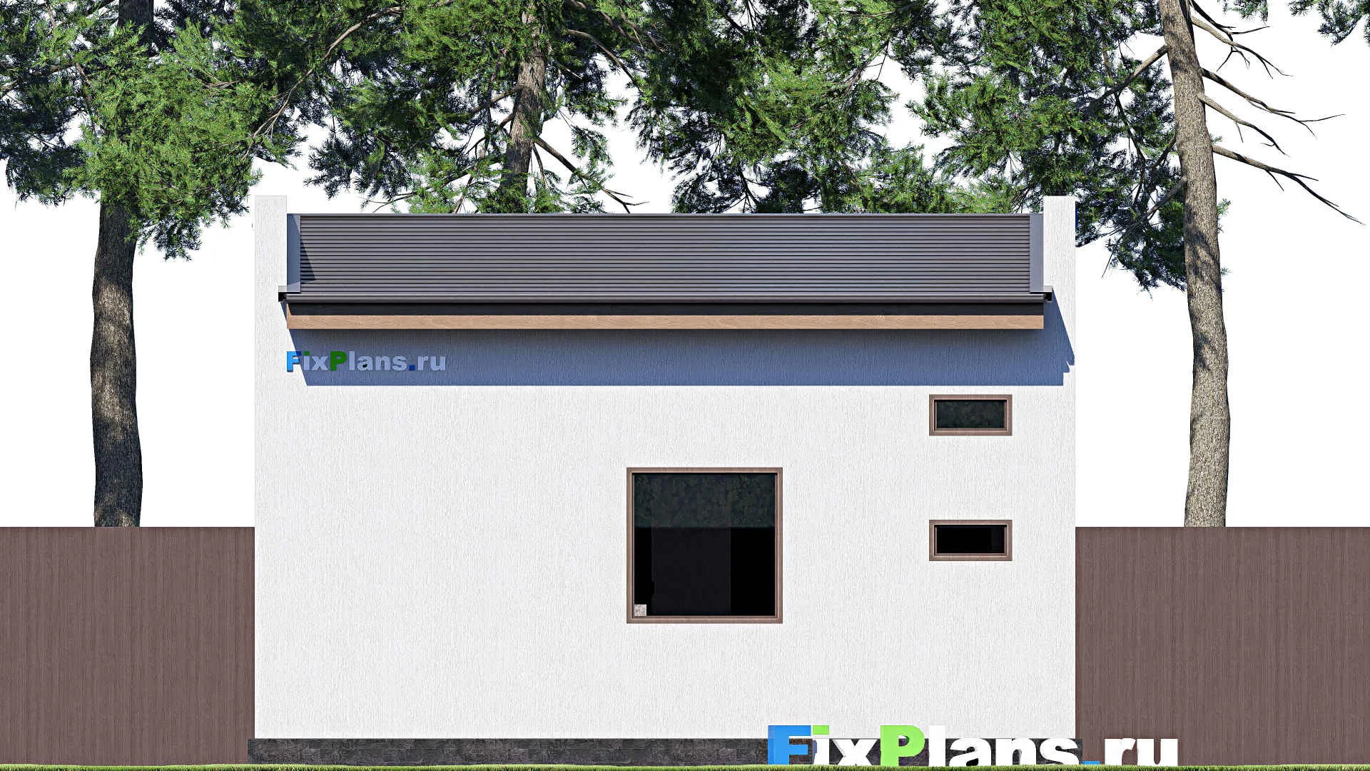 F-19142 - Проект гаража из газобетона 8 на 9, площадью 110 м² на 2 машиноместа