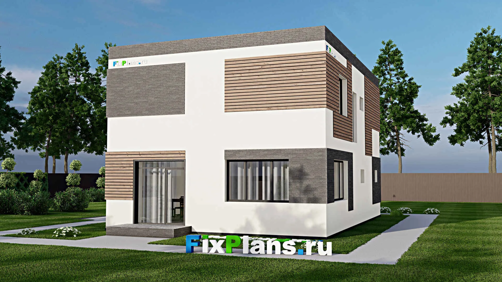 F-5129 - Проект двухэтажного дома 9 на 12, площадью 150 м² с террасой и 3 спальнями