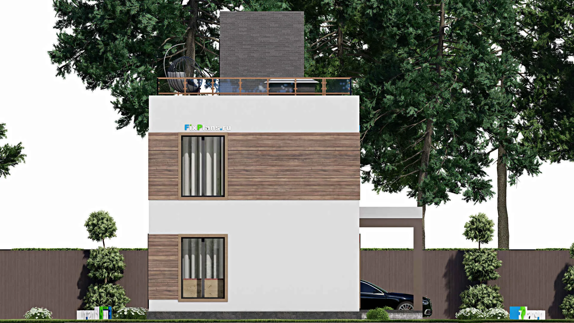 F-7910 - Проект двухэтажного дома 9 на 10, площадью 70 м² с 2 спальнями