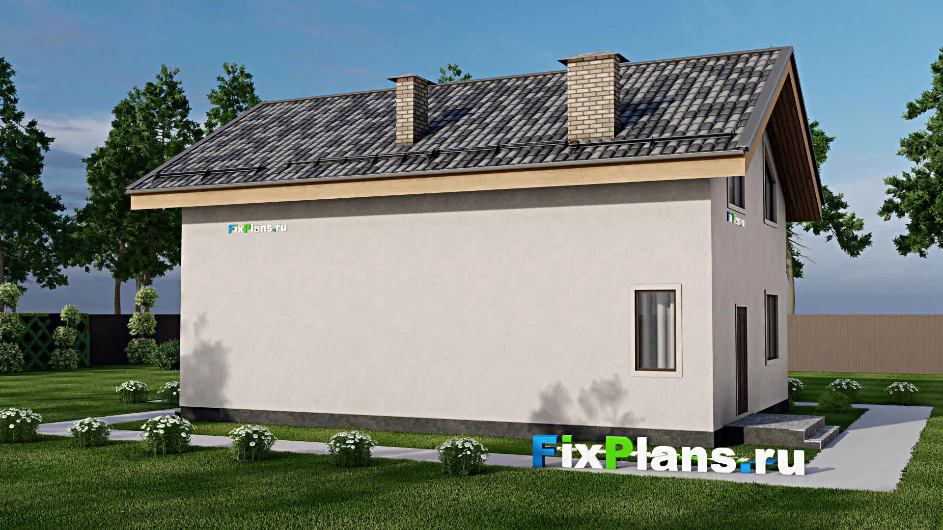 F-11321 - Планы дома с мансардой 10 на 13, площадью 130 м² с 3 спальнями