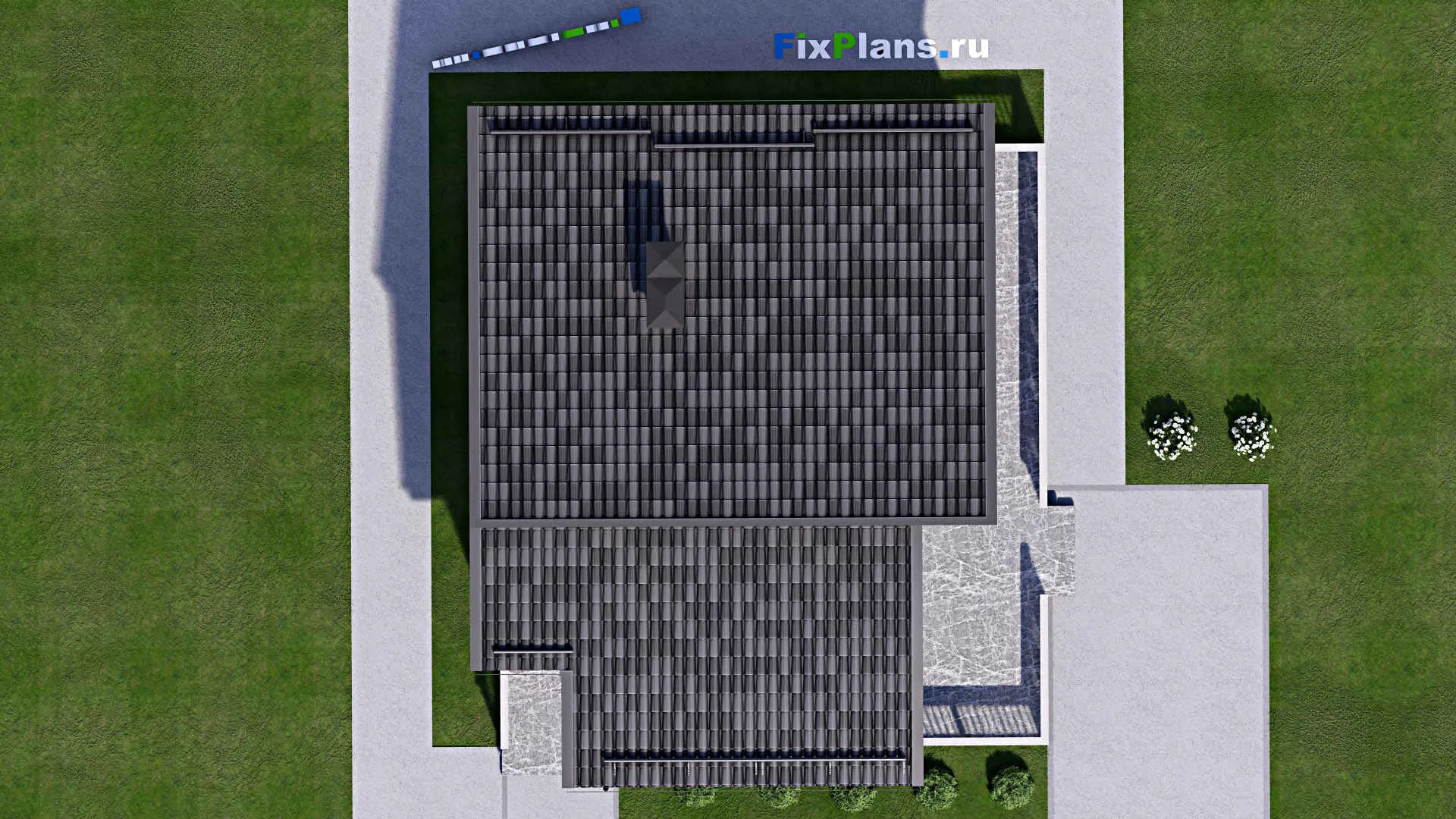 F-15065 - Проект бани 11 на 12, площадью 100 м² с комнатой отдыха, терассой и санузлом