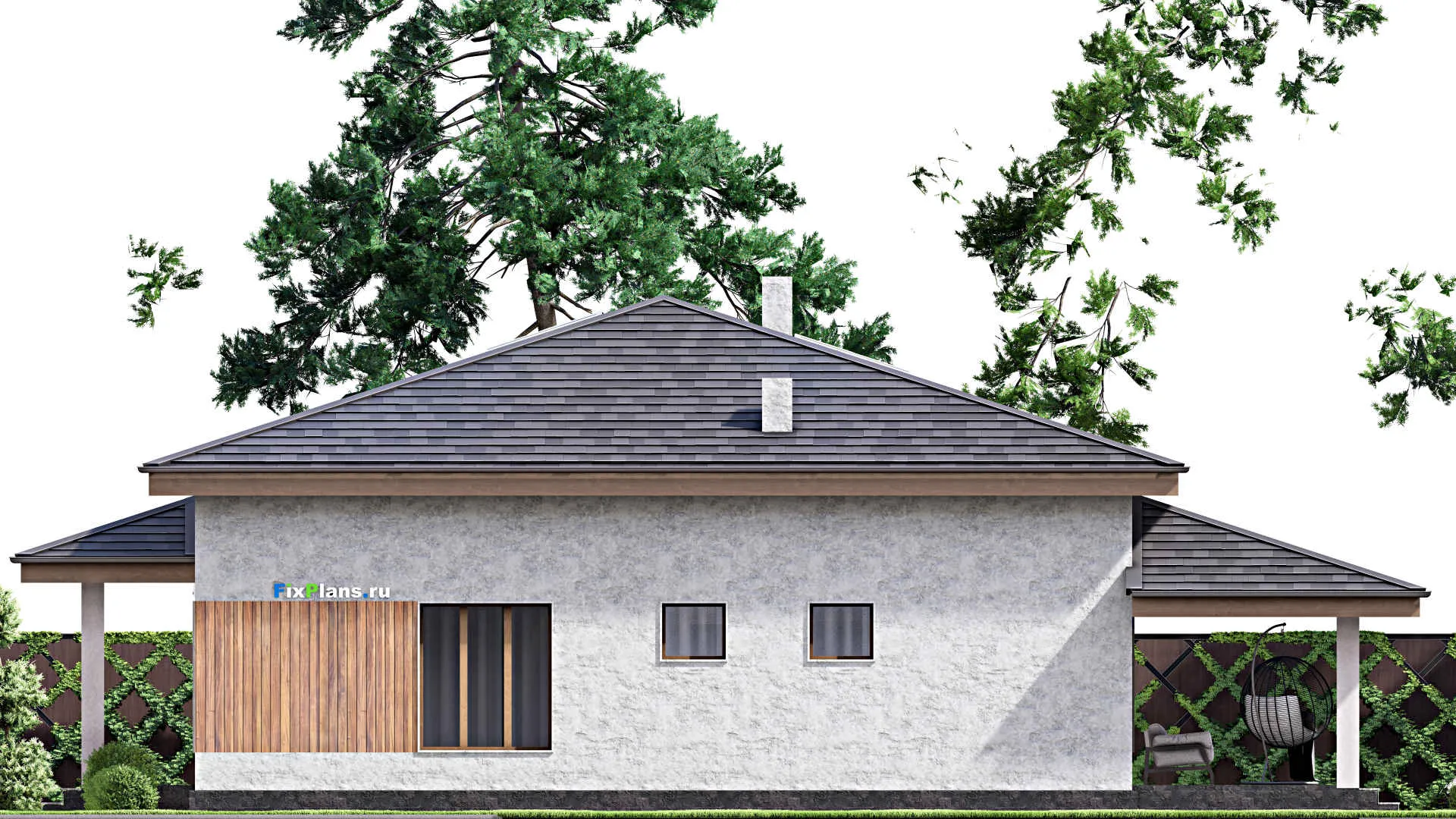 F-14237 - Проект дома с мансардой 16 на 17, площадью 280 м² с террасой и 3 спальнями