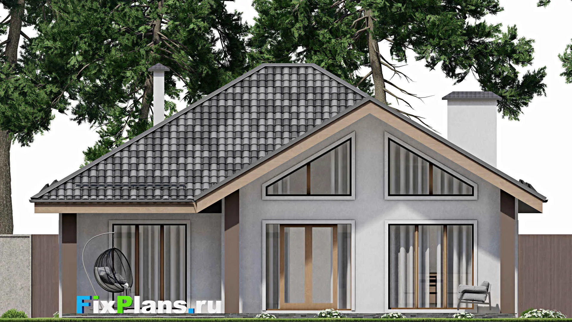 F-10394 - Проект одноэтажного дома 13 на 16, площадью 160 м² с 2 спальнями