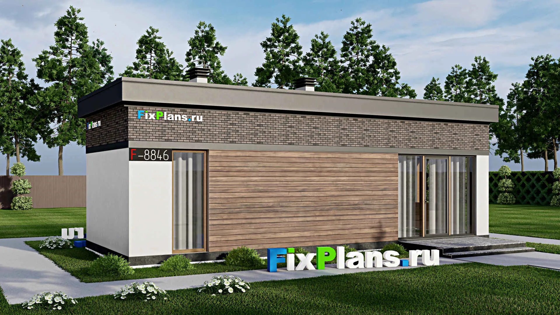 F-8846 - Проект бани 6 на 11, площадью 40 м² с санузлом