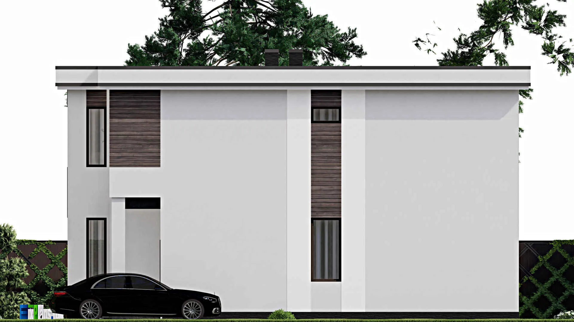 F-10547 - Проект двухэтажного дома 11 на 14, площадью 200 м² с баней и 4 спальнями