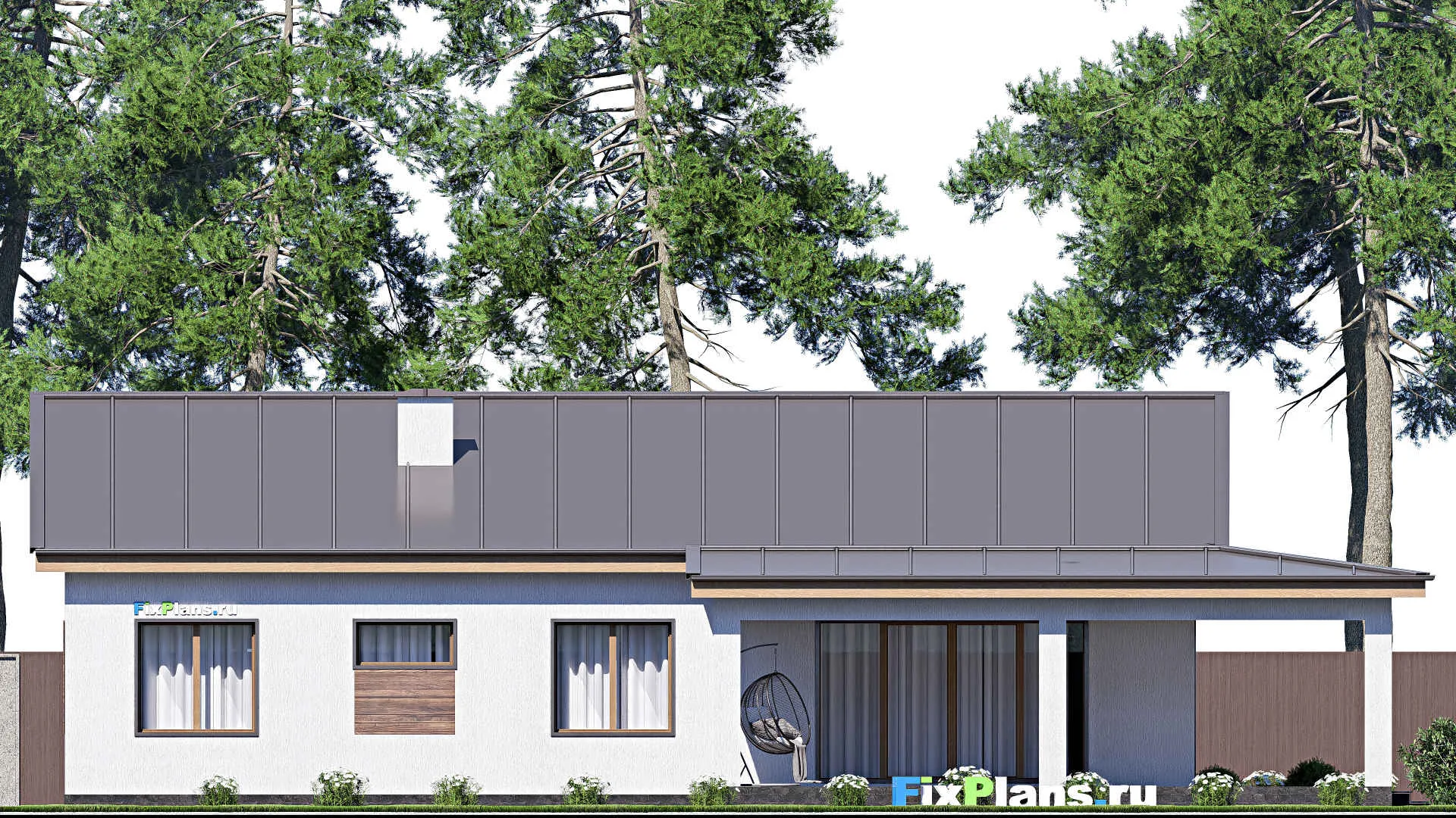 F-18161 - План одноэтажного дома 17 на 20, площадью 220 м² с террасой и 3 спальнями