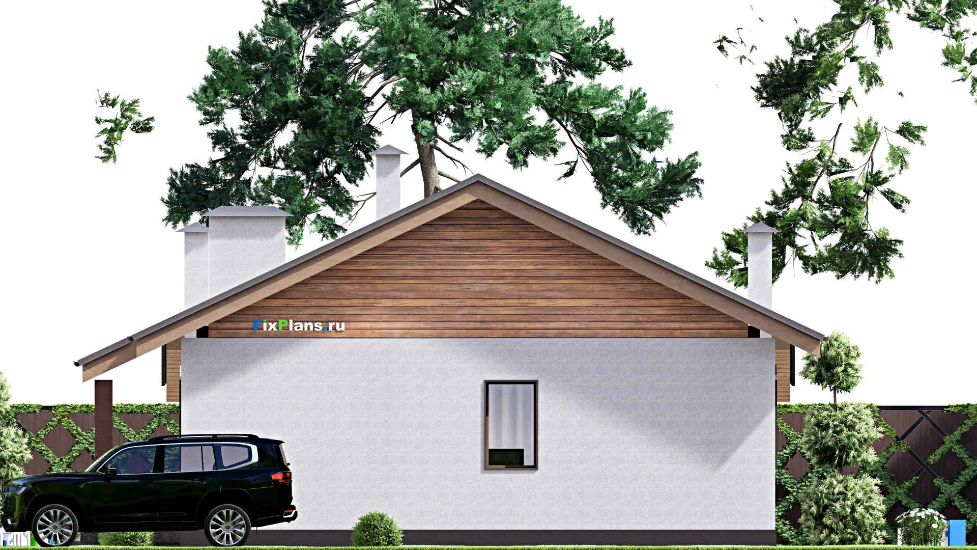 F-17000 - Проект одноэтажного дома 12 на 20, площадью 170 м² с террасой и 3 спальнями