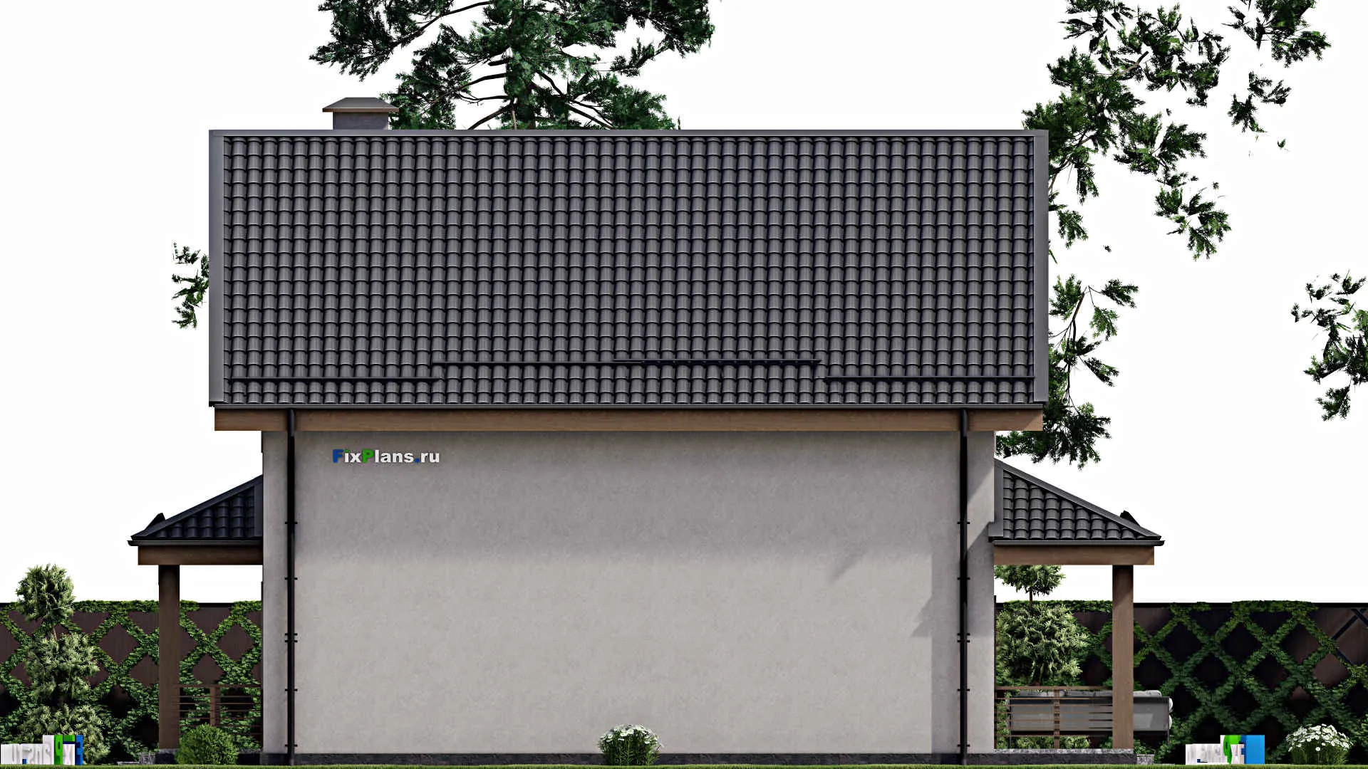 F-10088 - Проект дома с мансардой 10 на 14, площадью 190 м² с террасой и 5 спальнями