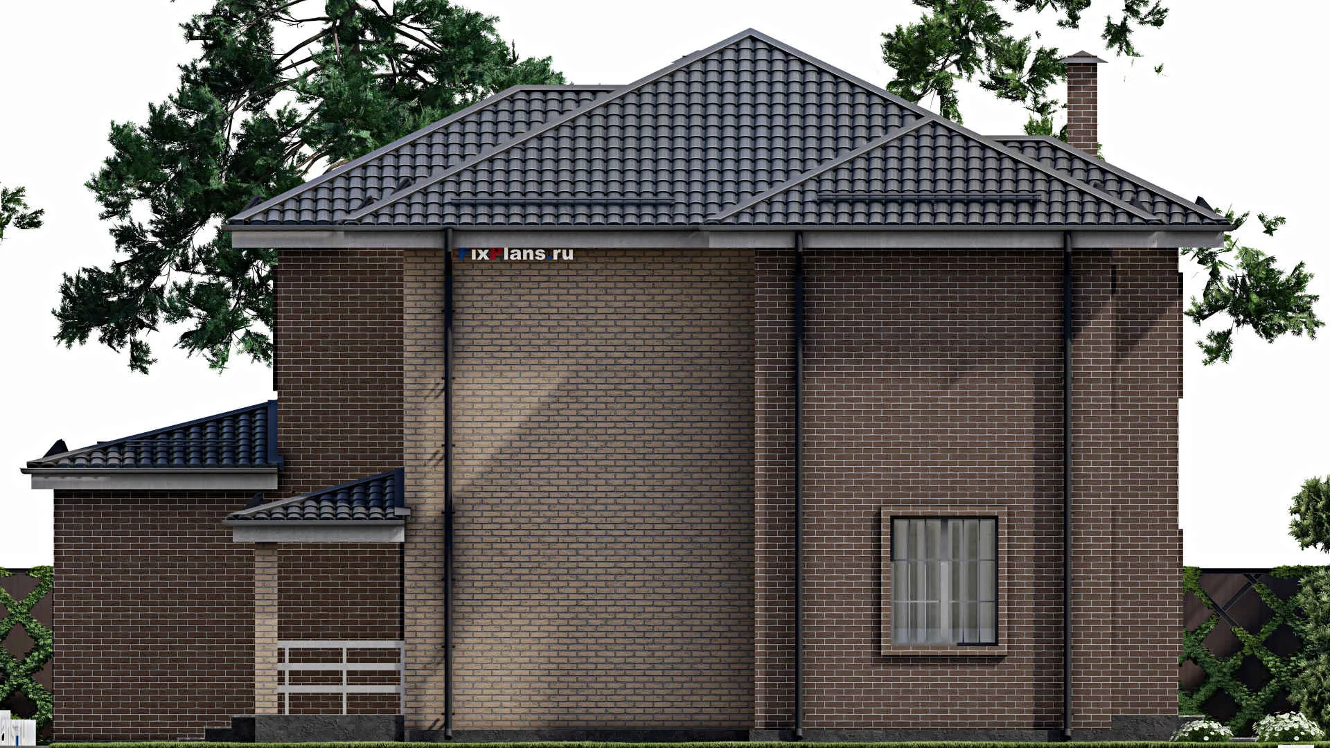 F-4481 - Проект двухэтажного дома 16 на 17, площадью 240 м² с балконом, гаражом на 2 машины и 3 спальнями