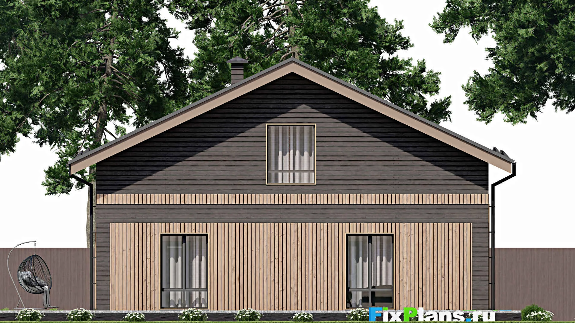 F-9476 - Проект дома с мансардой 16 на 17, площадью 280 м² с террасой и 4 спальнями