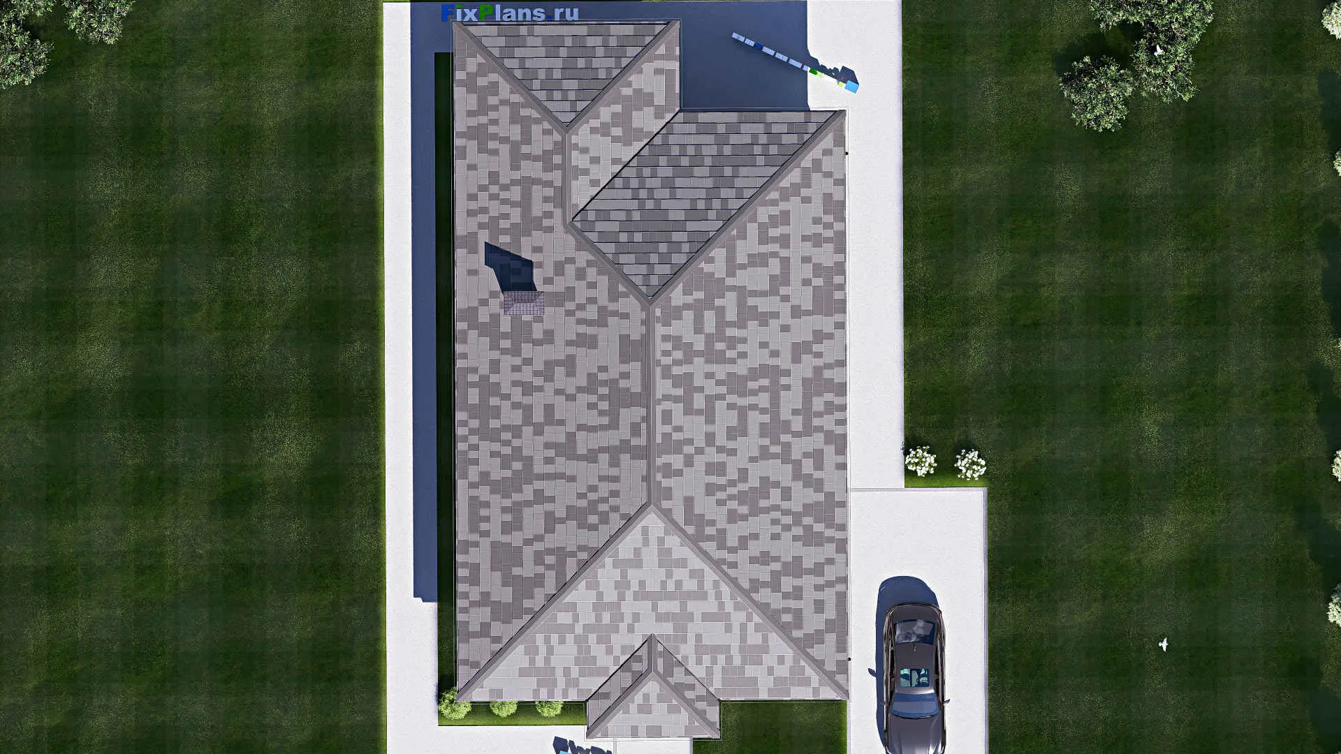 F-18080 - Проект одноэтажного дома 10 на 20, площадью 140 м² с террасой и 3 спальнями