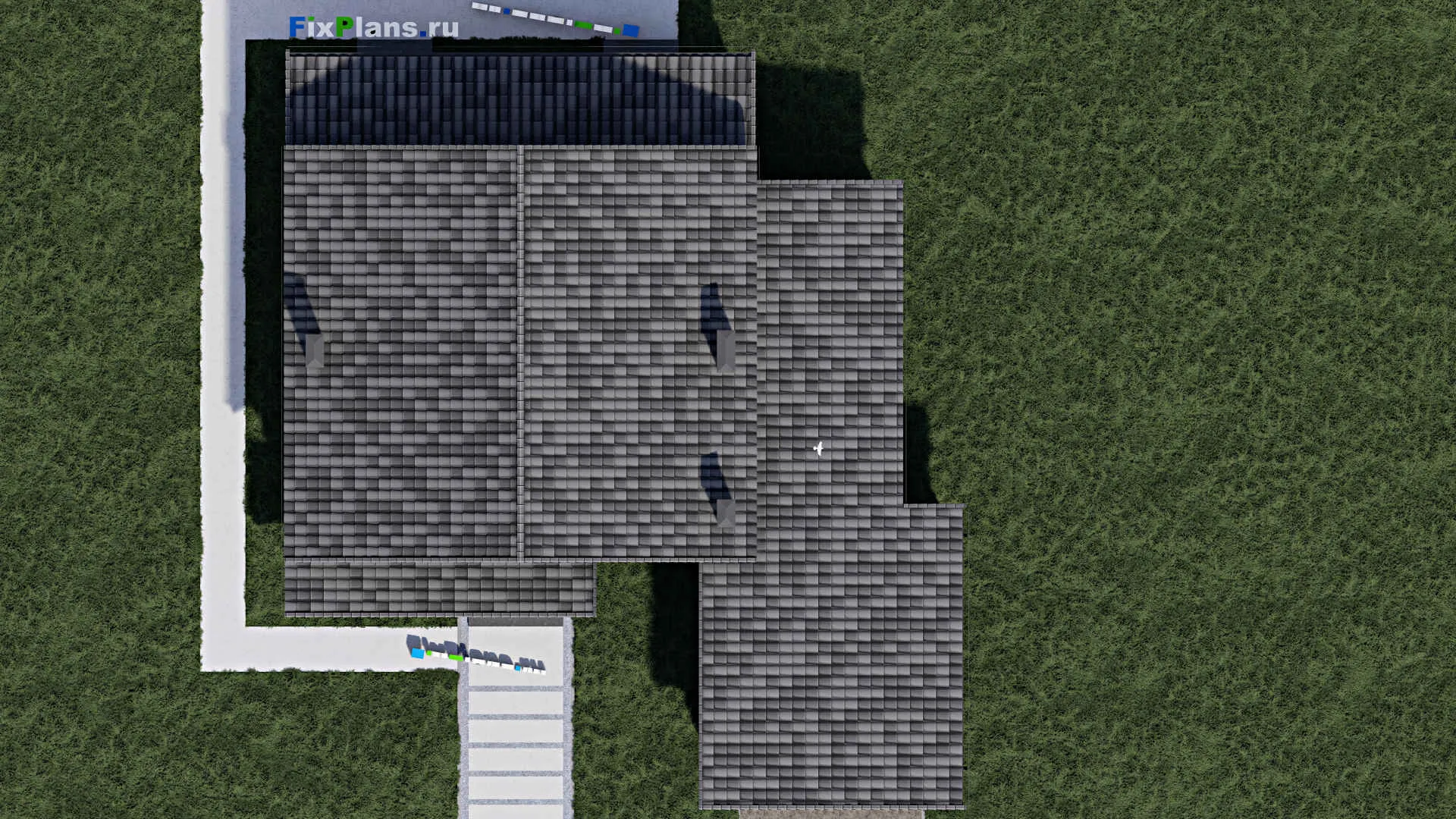 F-1475 - Проект двухэтажного дома 12 на 17, площадью 280 м² с террасой, гаражом на 2 машины и 3 спальнями