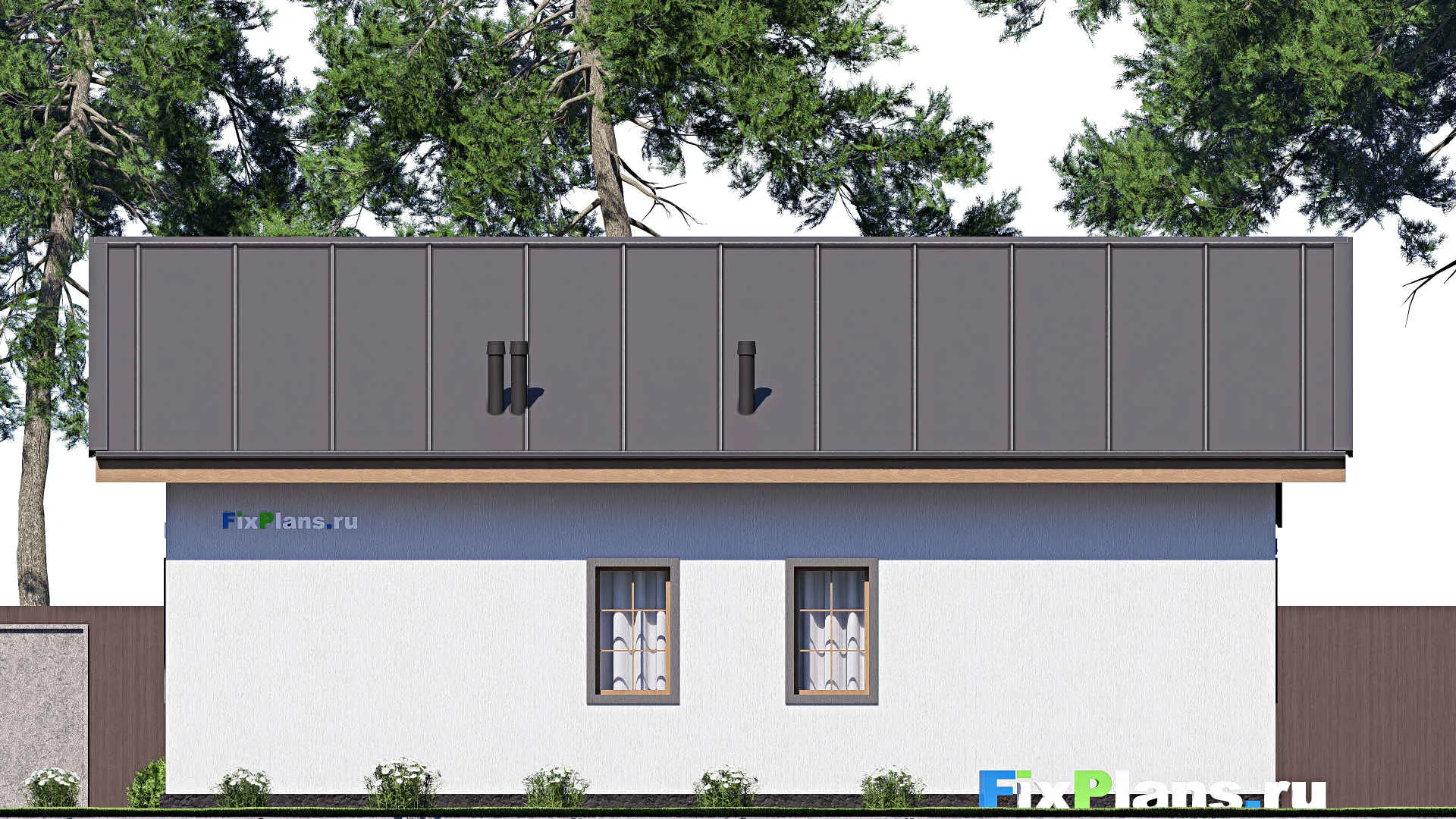 F-19826 - Проект одноэтажного дома 12 на 13, площадью 120 м² с террасой и 3 спальнями