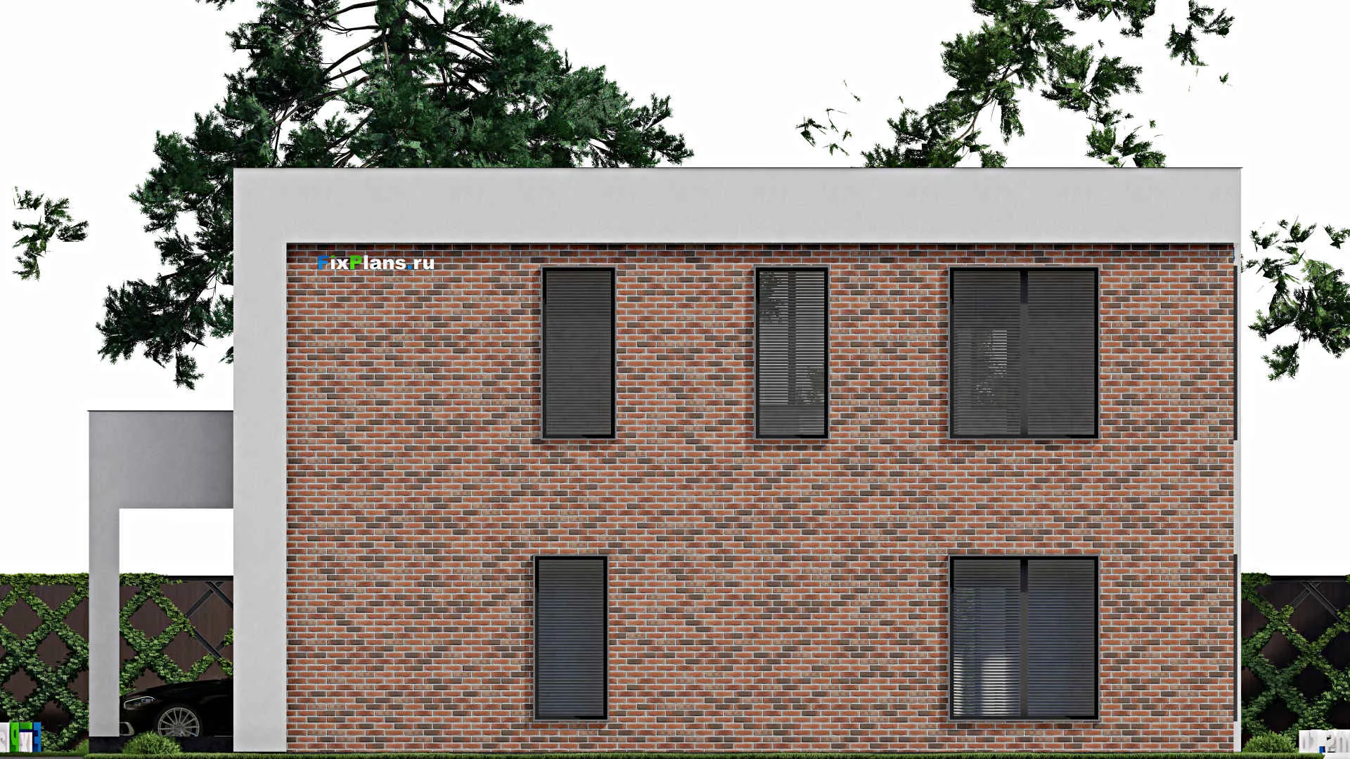 F-2771 - Проект двухэтажного дома 10 на 14, площадью 210 м² с террасой и 3 спальнями