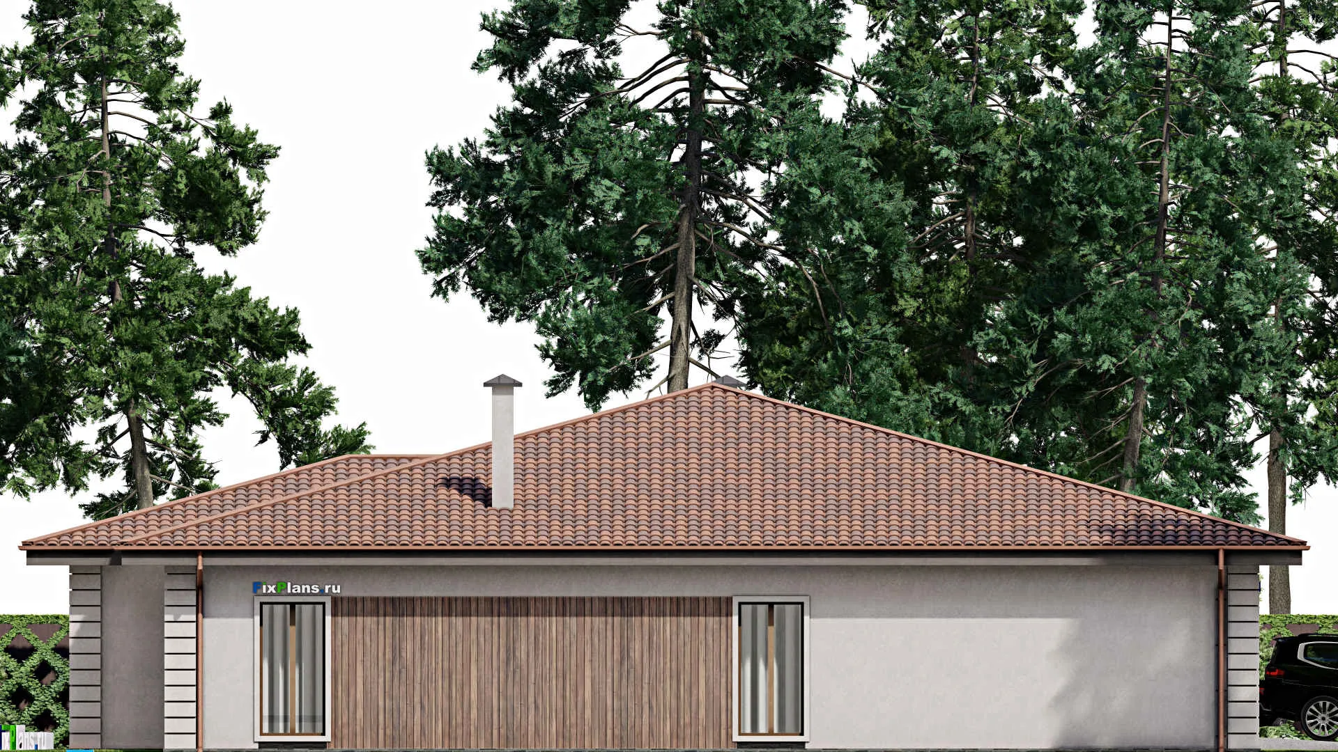 F-10448 - Проект одноэтажного дома 20 на 23, площадью 330 м² с 2 спальнями