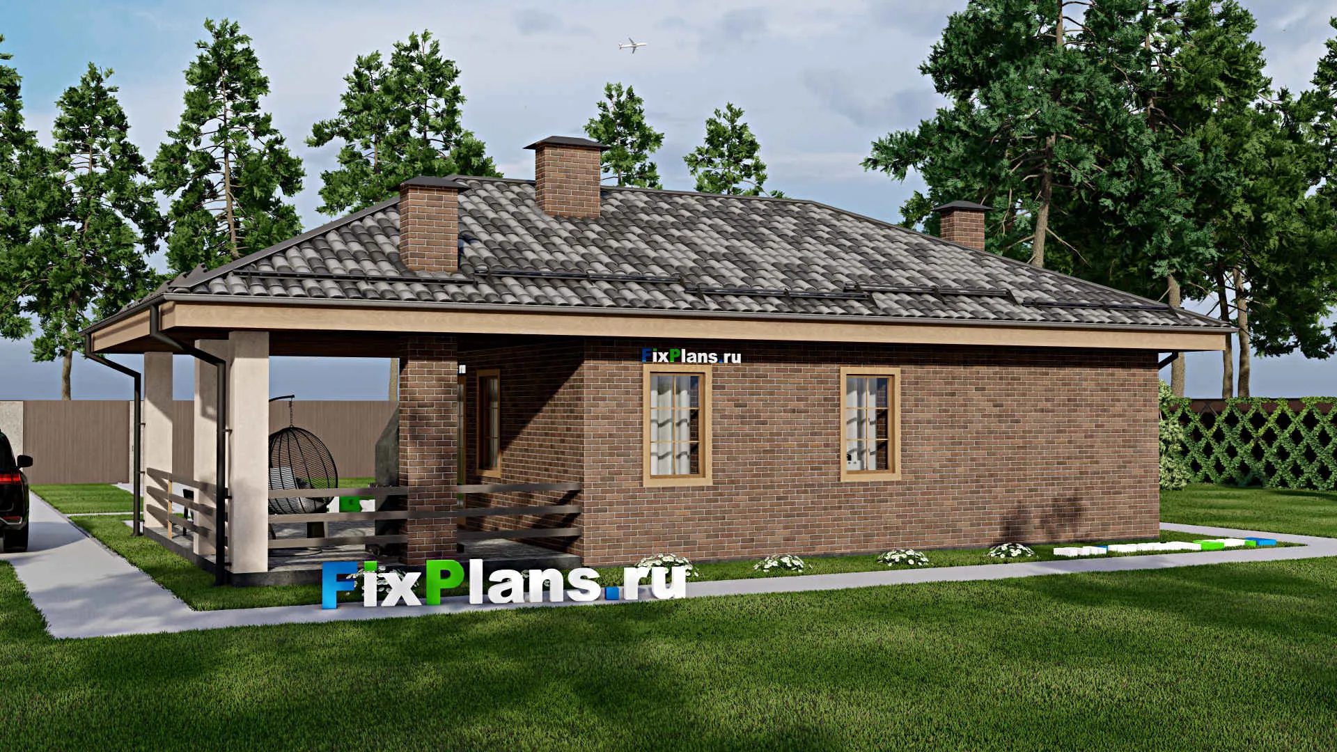 F-7802 - Проект бани 9 на 15, площадью 100 м² с терассой и 2 санузлами