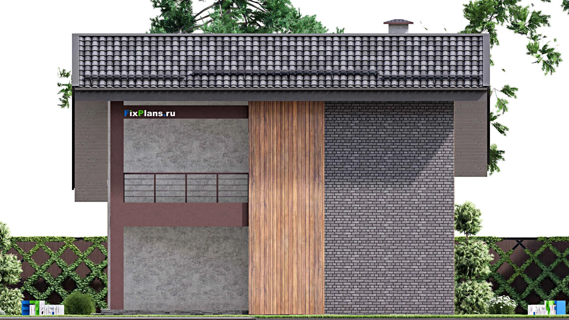 F-12644 - Проект дома с мансардой 11 на 16, площадью 180 м² с террасой, балконом и 3 спальнями