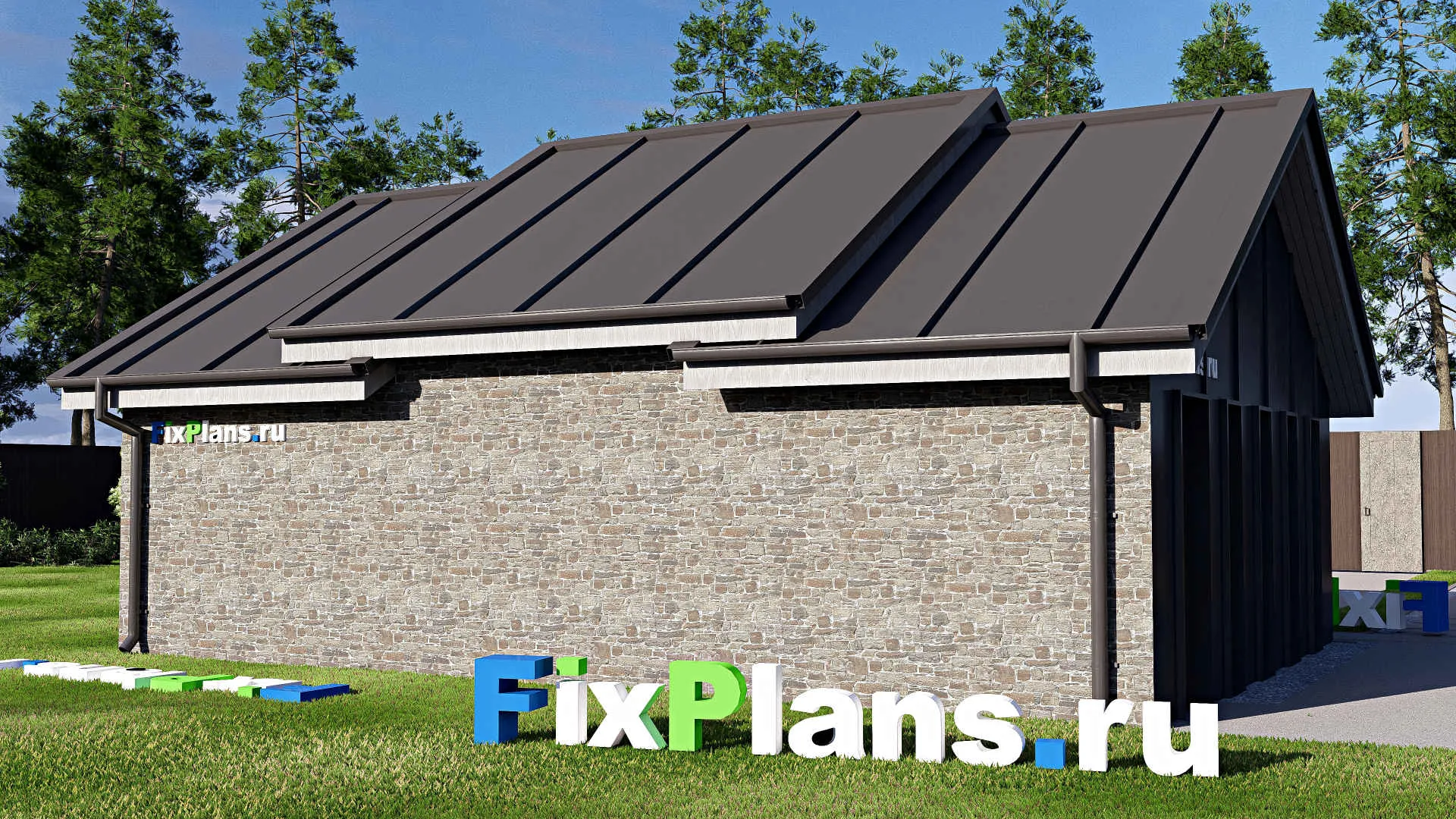 F-21122 - Проект гаража 7 на 9, площадью 50 м² на 2 машиноместа