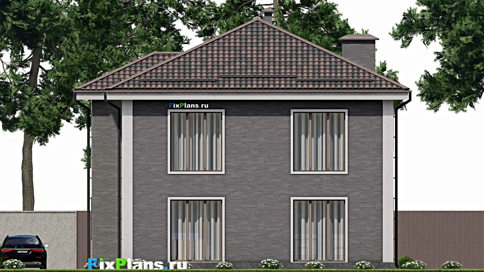 F-5498 - Проект двухэтажного дома 12 на 14, площадью 190 м² с 4 спальнями