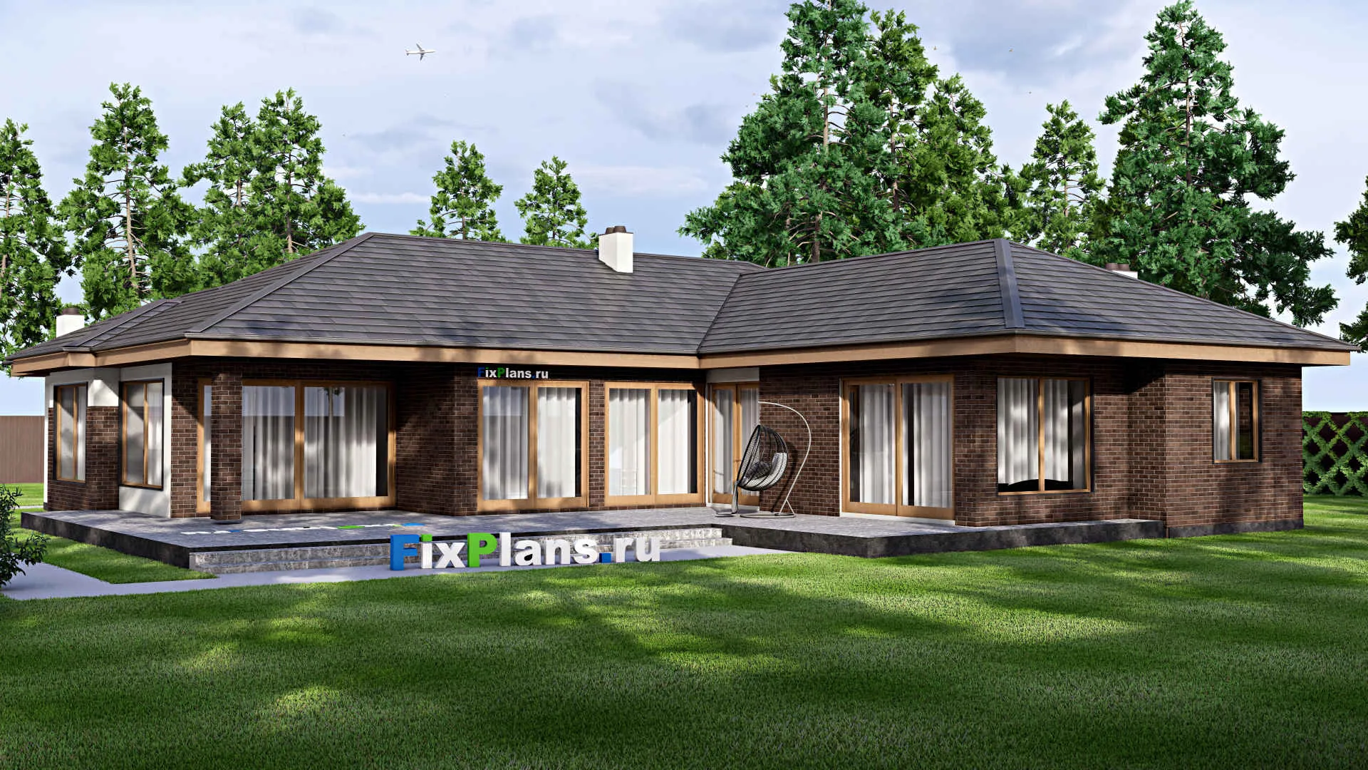 F-15713 - Проект одноэтажного дома 22 на 25, площадью 360 м² с 3 спальнями