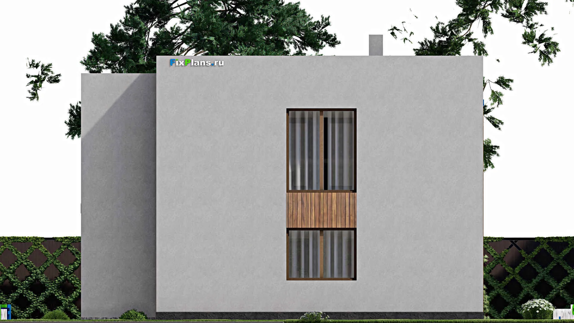 F-10574 - Проект двухэтажного дома 12 на 14, площадью 250 м² с террасой, балконом, баней, спортзалом и 2 спальнями