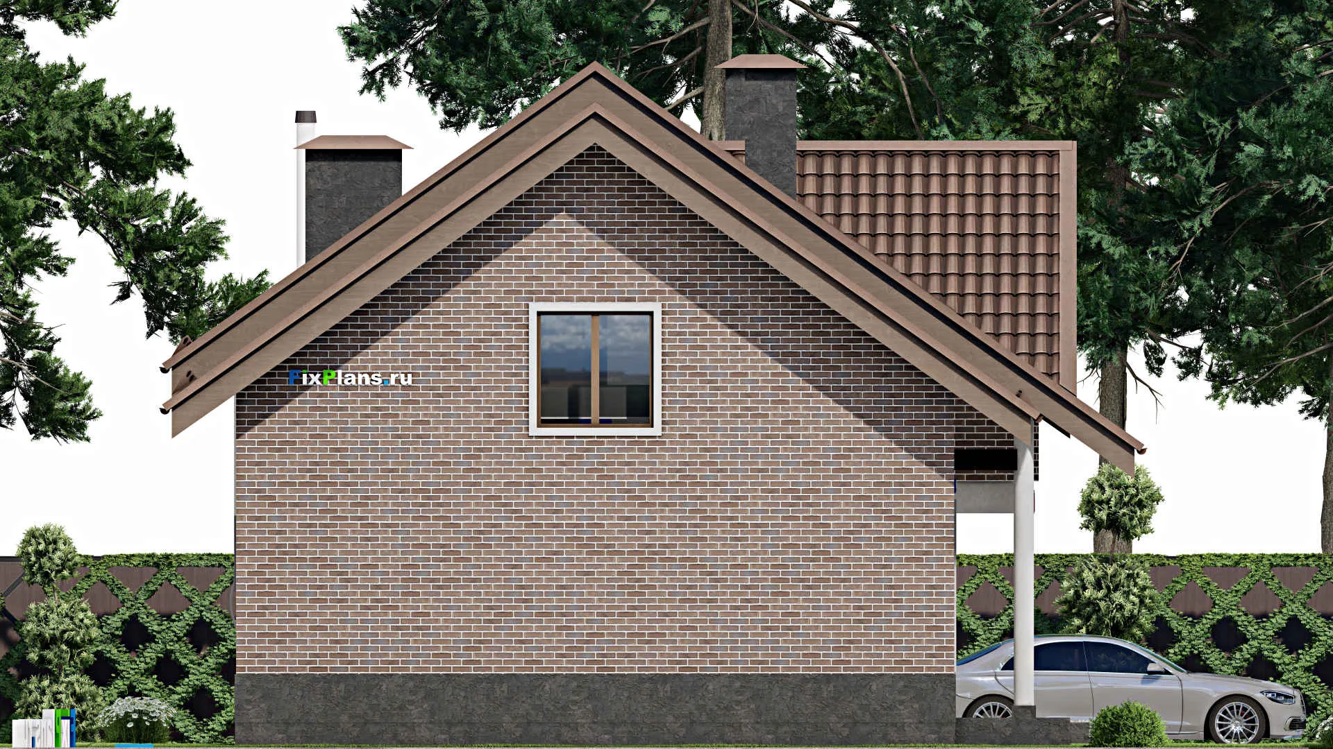 F-9071 - Проект дома с мансардой 11 на 16, площадью 260 м² с террасой и 2 спальнями