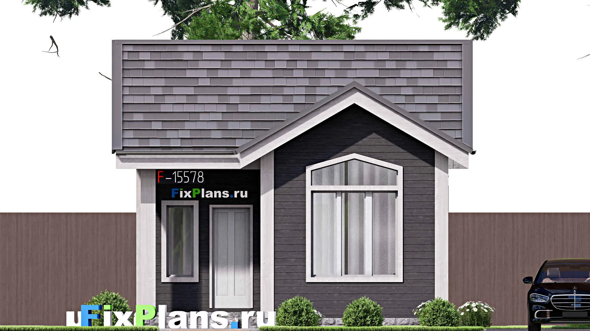 F-15578 - Проект бани 7 на 8, площадью 40 м² с комнатой отдыха и санузлом