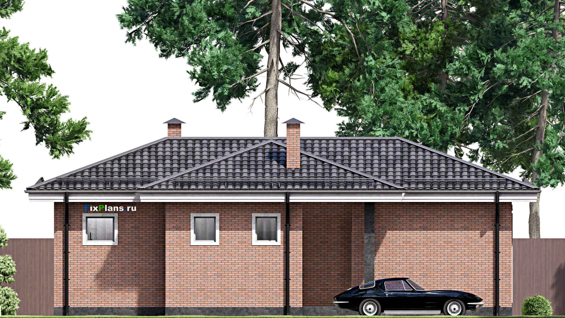 F-15560 - Проект бани 12 на 14, площадью 90 м² с комнатой отдыха, терассой и санузлом